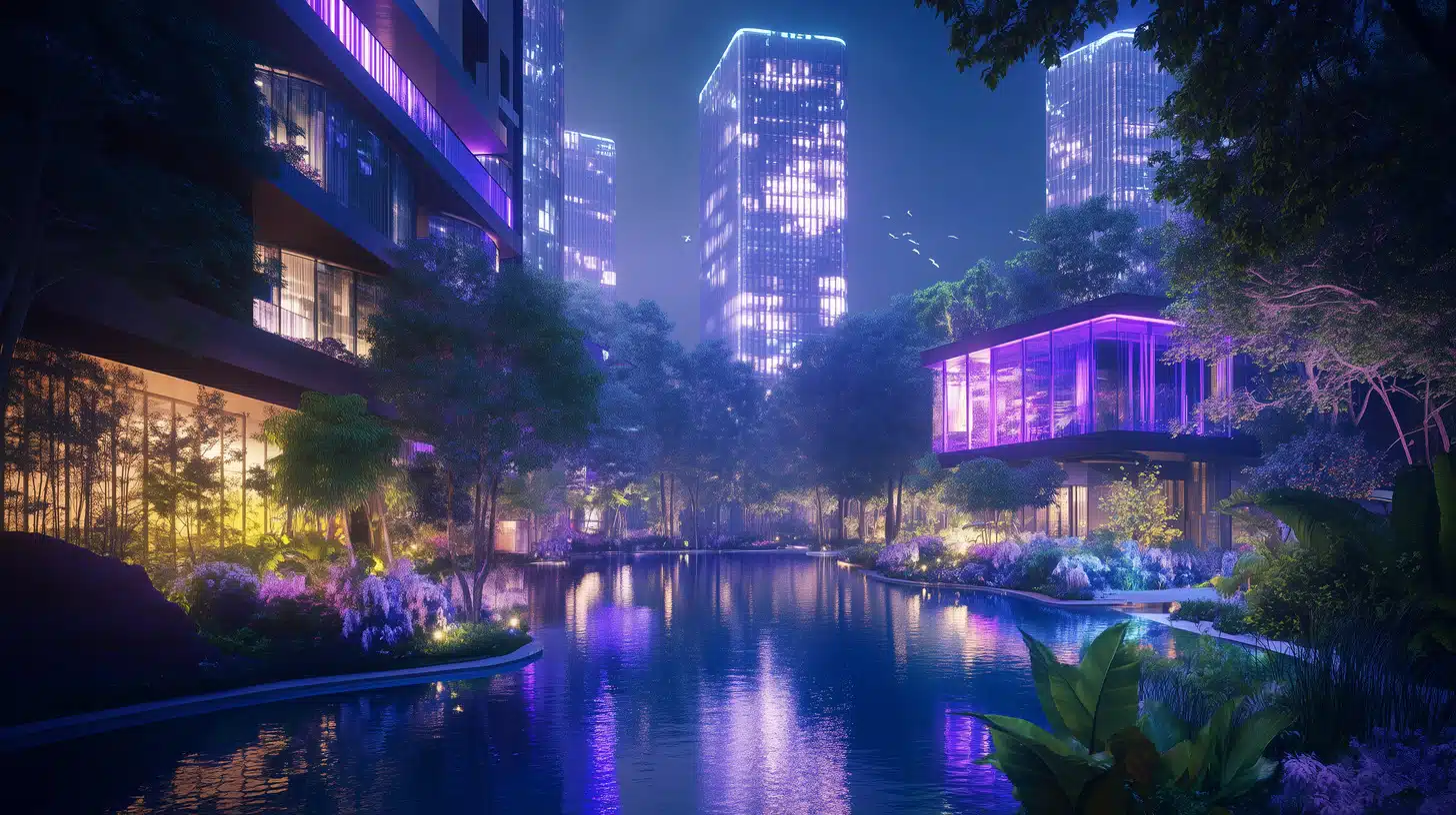 u6479339612 Modern city with nature and futuristic Neon city co 7ed378f5 e9b6 4beb b42b 4a0cd32c5afa