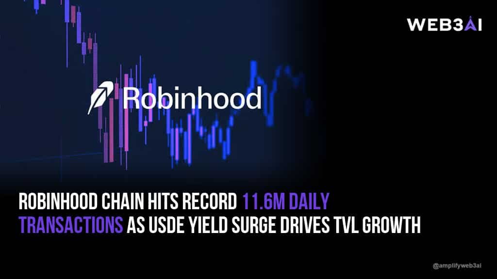 Robinhood Chain Hits Record 11.6M Daily Transactions as USDe Yield Surge Drives TVL Growth